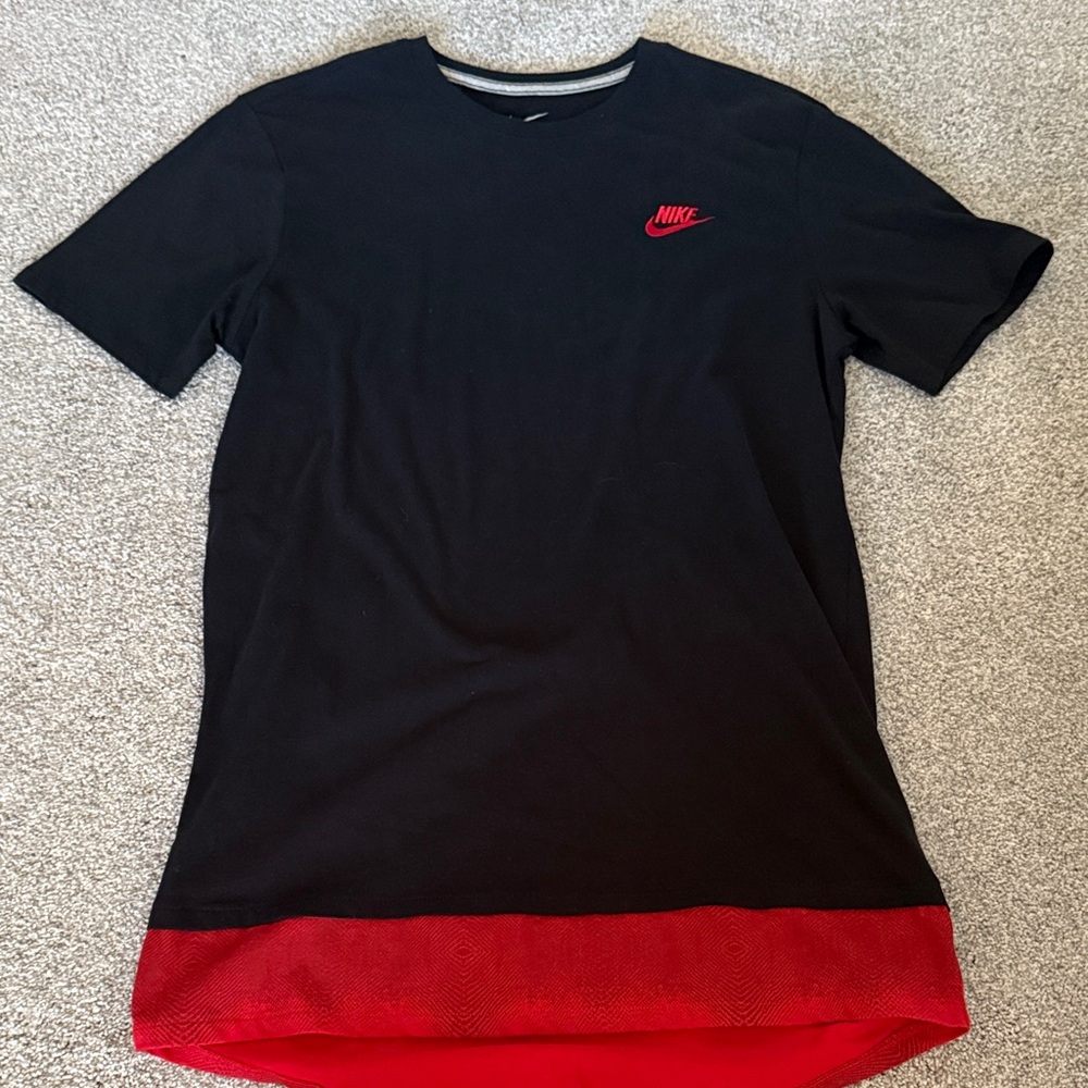 Nike Black Tee with Red Hem
